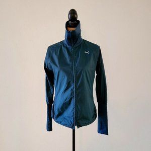 Medium Puma windbreaker track jacket in beautiful blue hue